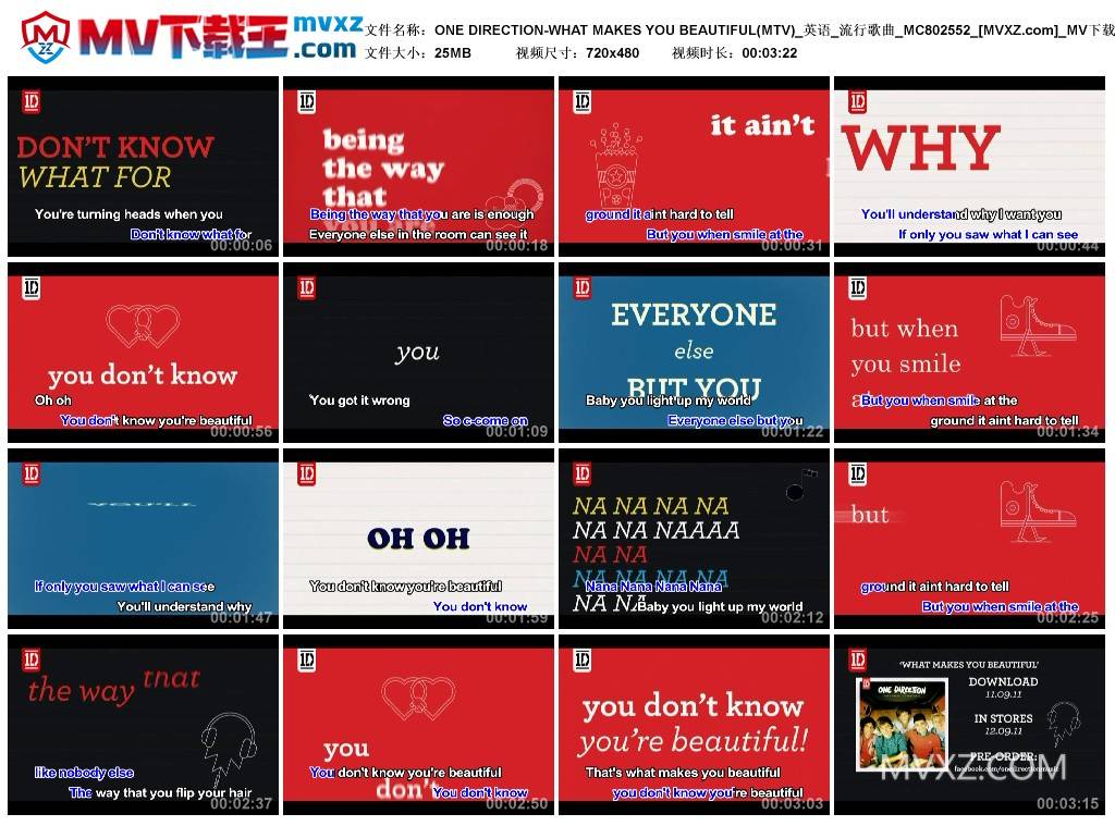 ONE DIRECTION-WHAT MAKES YOU BEAUTIFUL(MTV)_英语_流行歌曲_MC802552